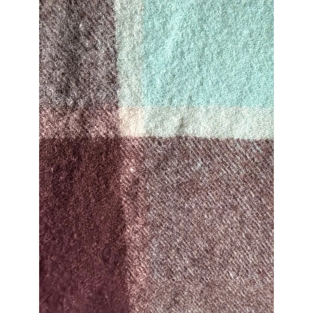 Glen Lossie Scarf Women OS Mint Brown Plaid Virgin Wool Scotland Dark Academia